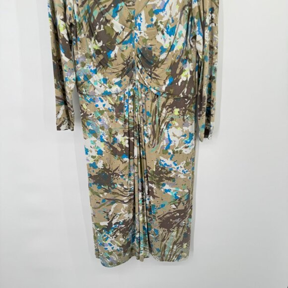 Cabi Long Sleeve V-Neck Dress Size Large  Jersey knit abstract pattern New - Picture 4 of 13